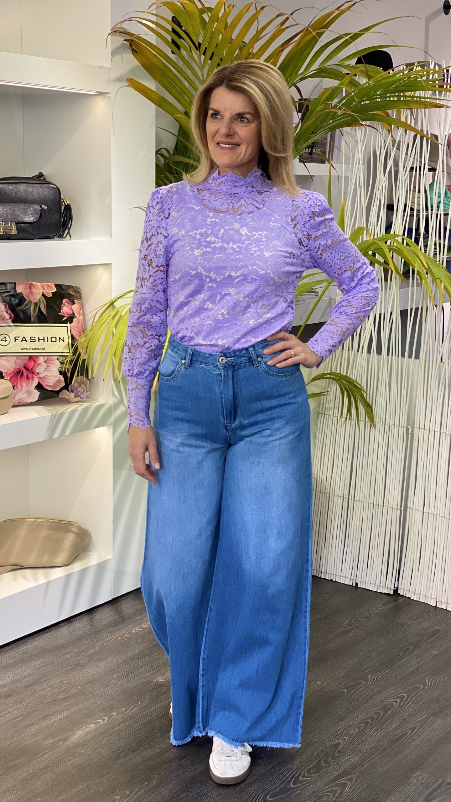 Azzurro Kanten Top 6629 lila