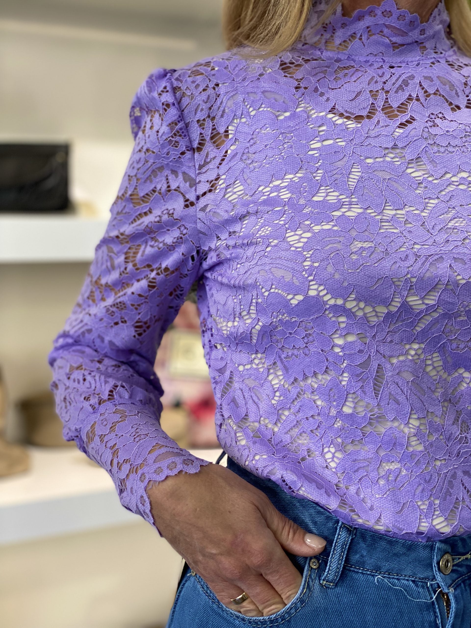 Azzurro Kanten Top 6629 lila