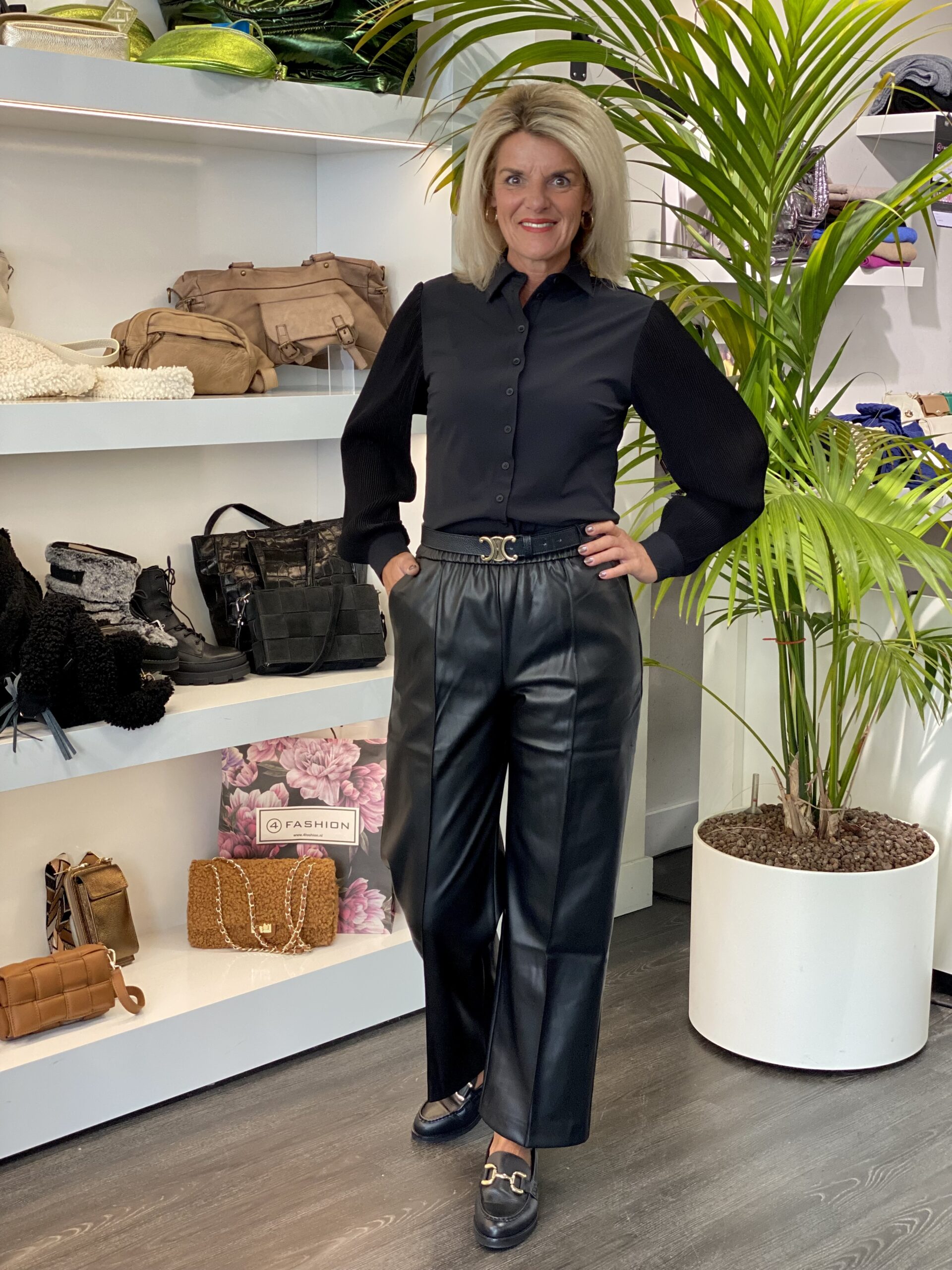 Peppercorn Rosalaya PU Pants black