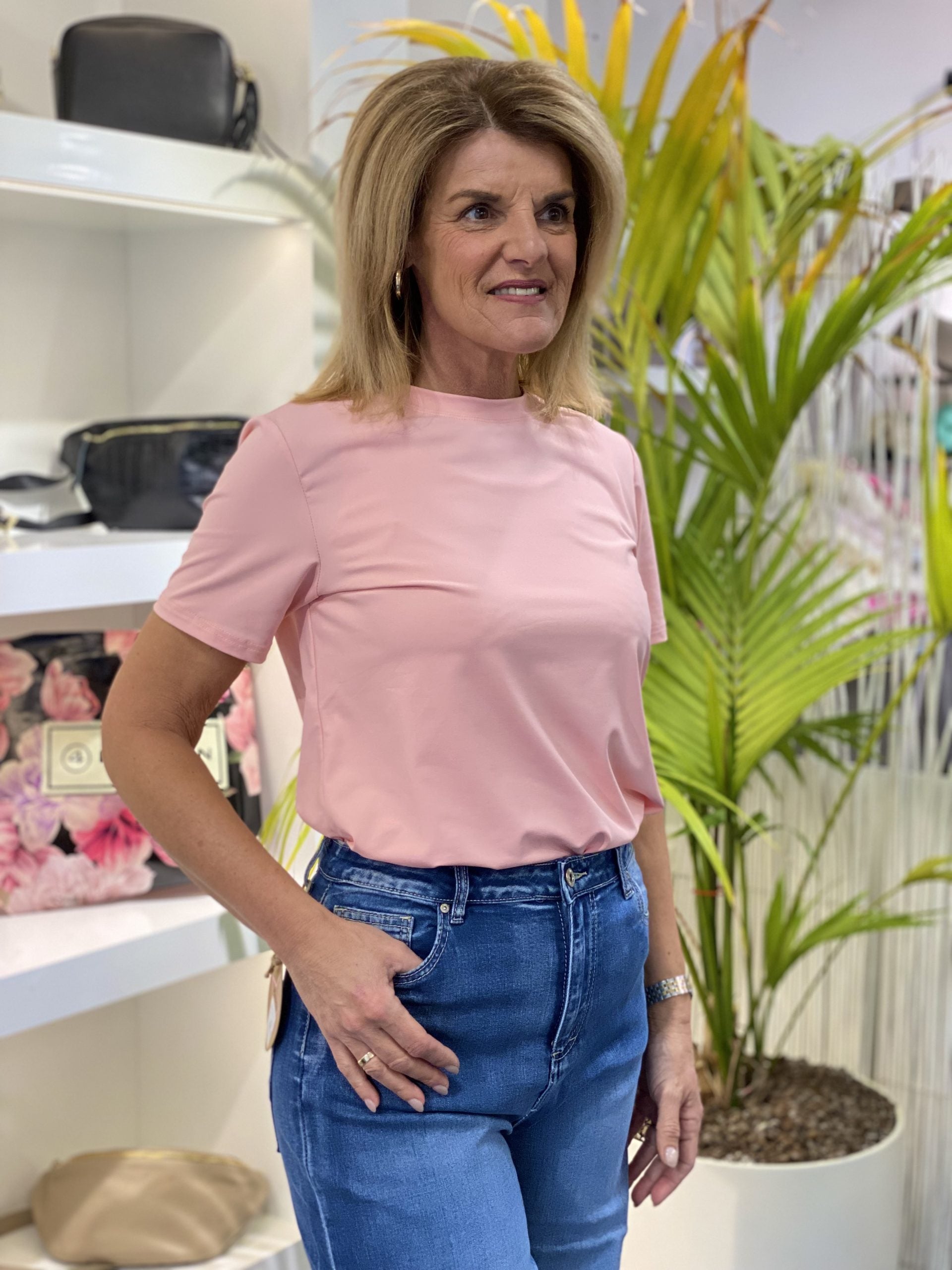 Azzurro Travelstof Top Jada 9214 lichtroze