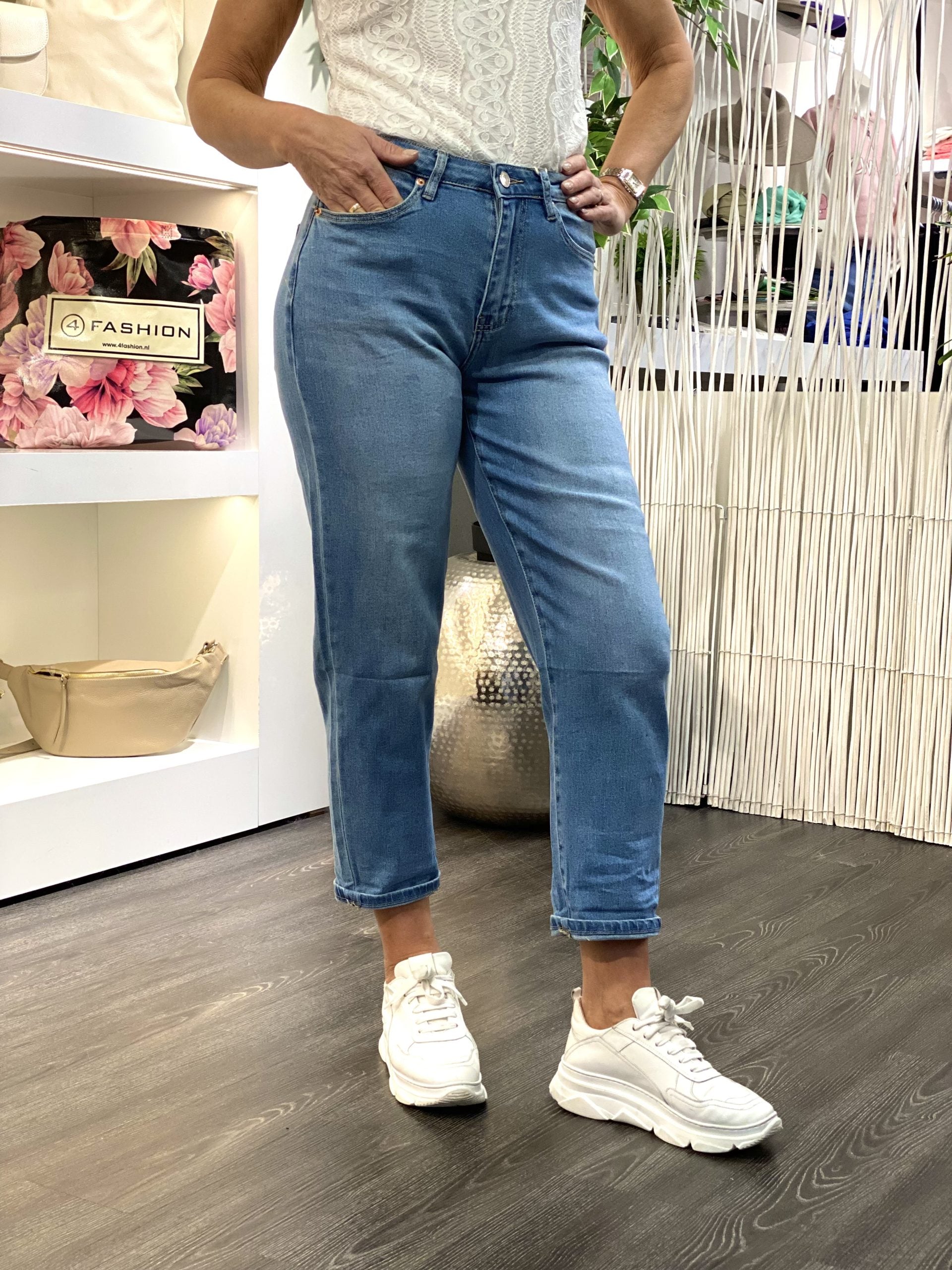 Jewelly Jeans Broek Mom Fit authentic blue JP8308
