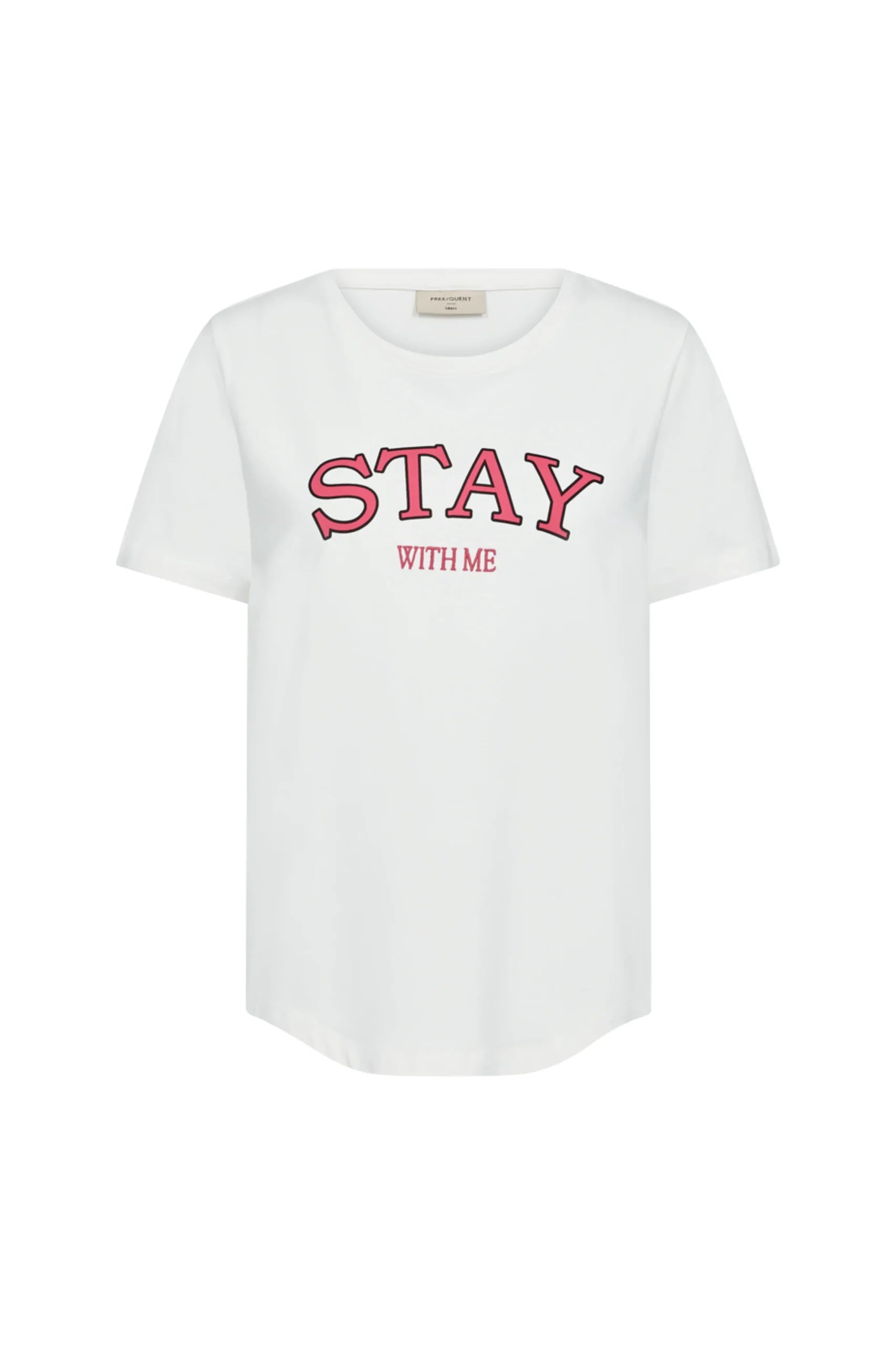 Freequent Fenjal Tee Shirt star off-white w. fuchsia purple