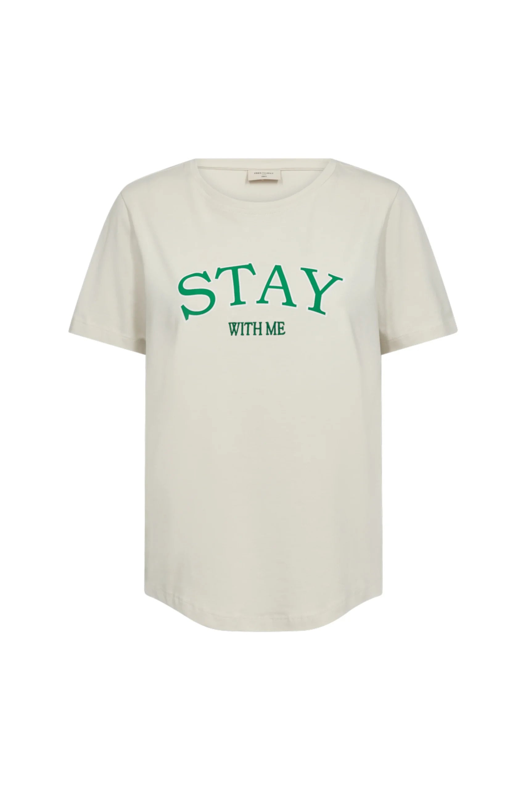 Freequent Fenjal Tee Shirt moonbeam w. bright green