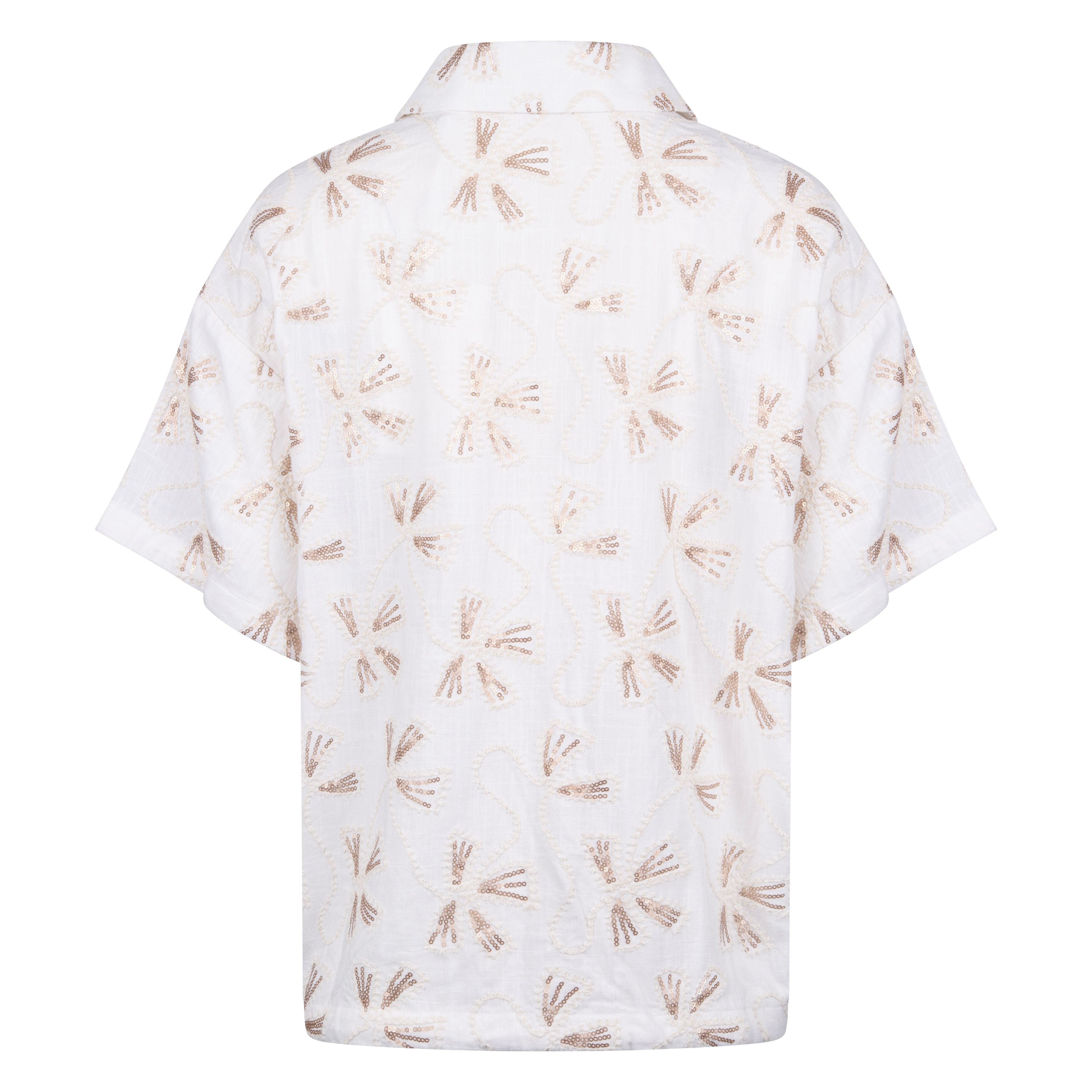 Nukus Britt Blouse Embroidery offwhite/gold