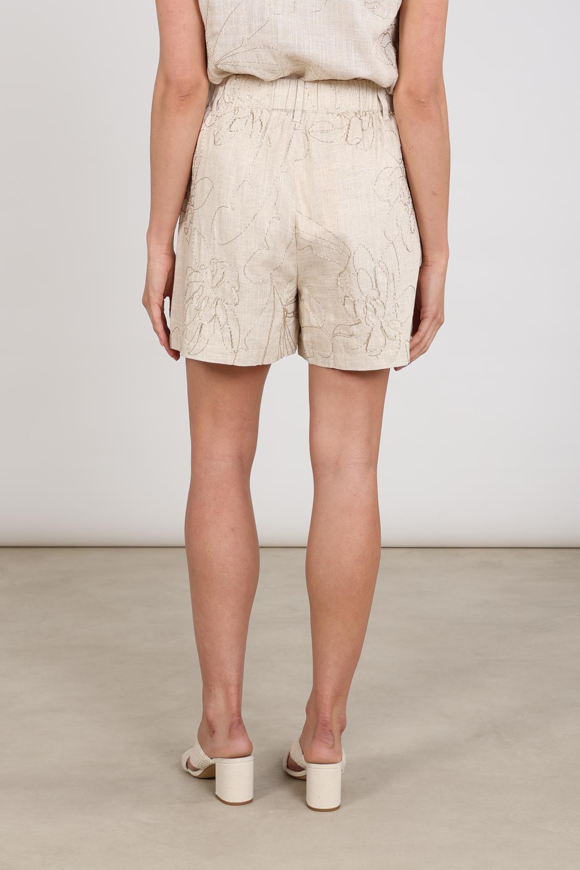Nukus Dagmar Short Embroidery sand