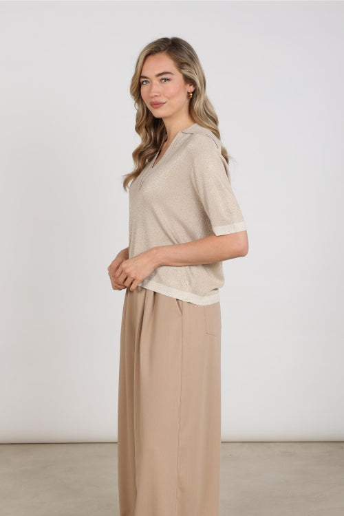 Nukus Keelie Top Lurex Sand