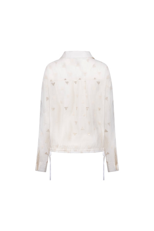 Nukus Ally Blouse Square Embroidery Off White
