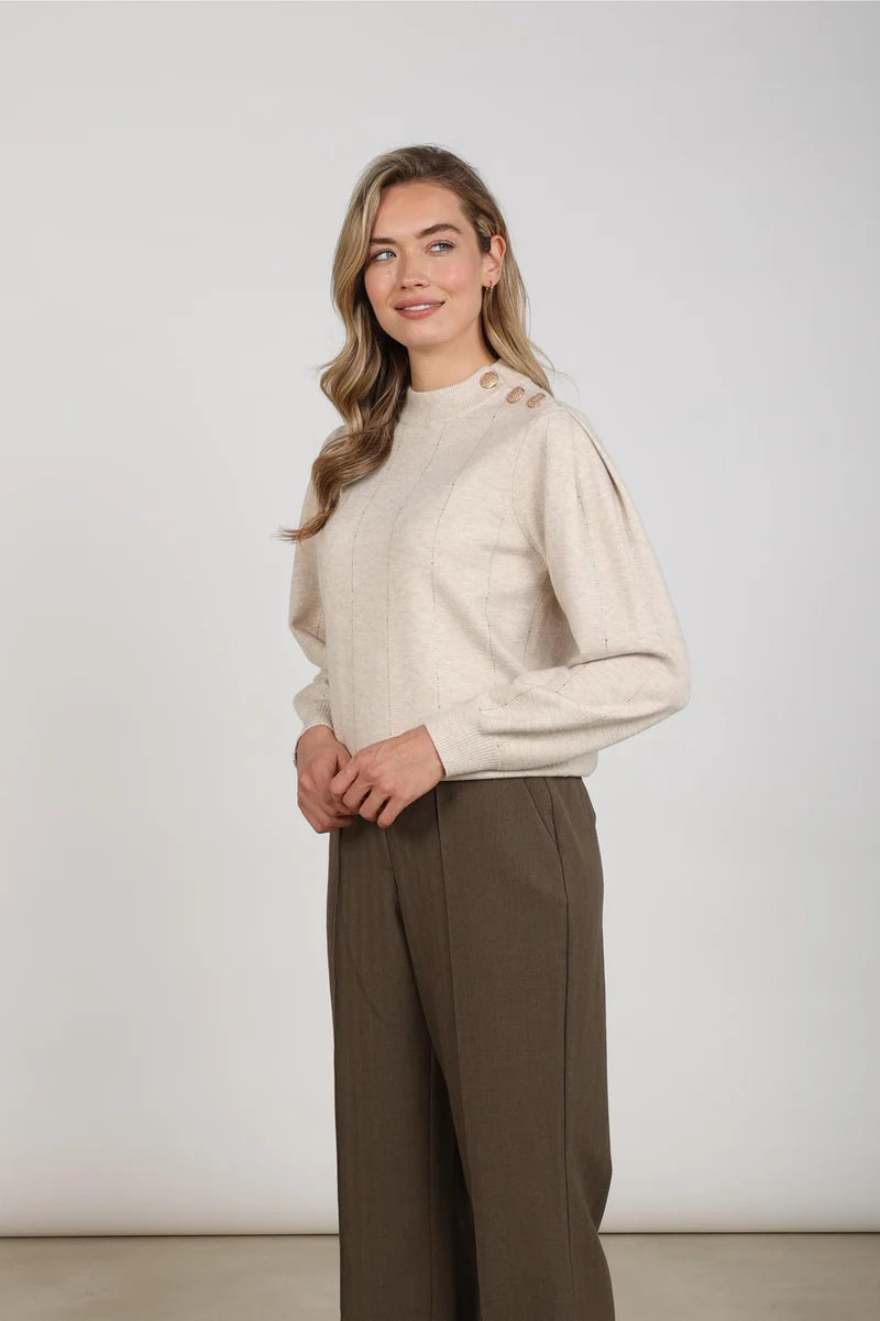 Nukus Molly Pullover Strass sand melange