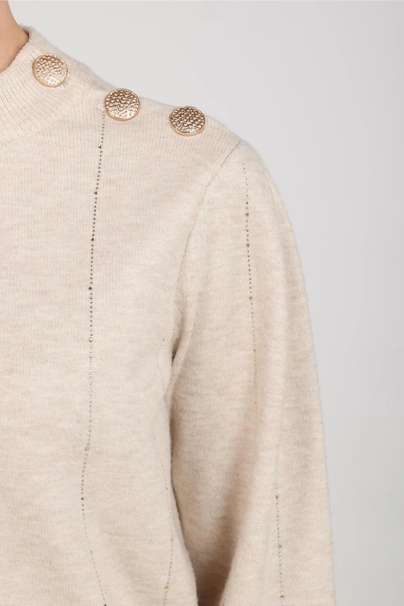Nukus Molly Pullover Strass sand melange