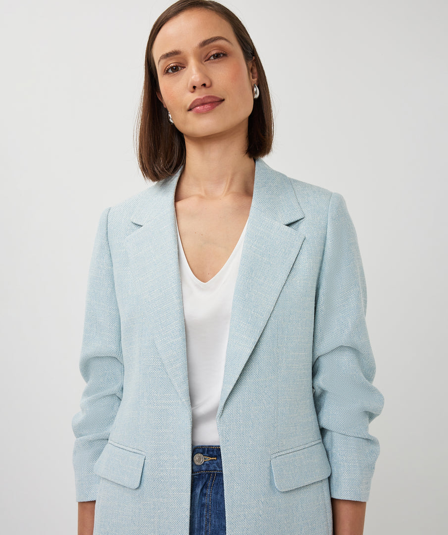 Esqualo Blazer Linnen Look SP26.10045 lichtblauw