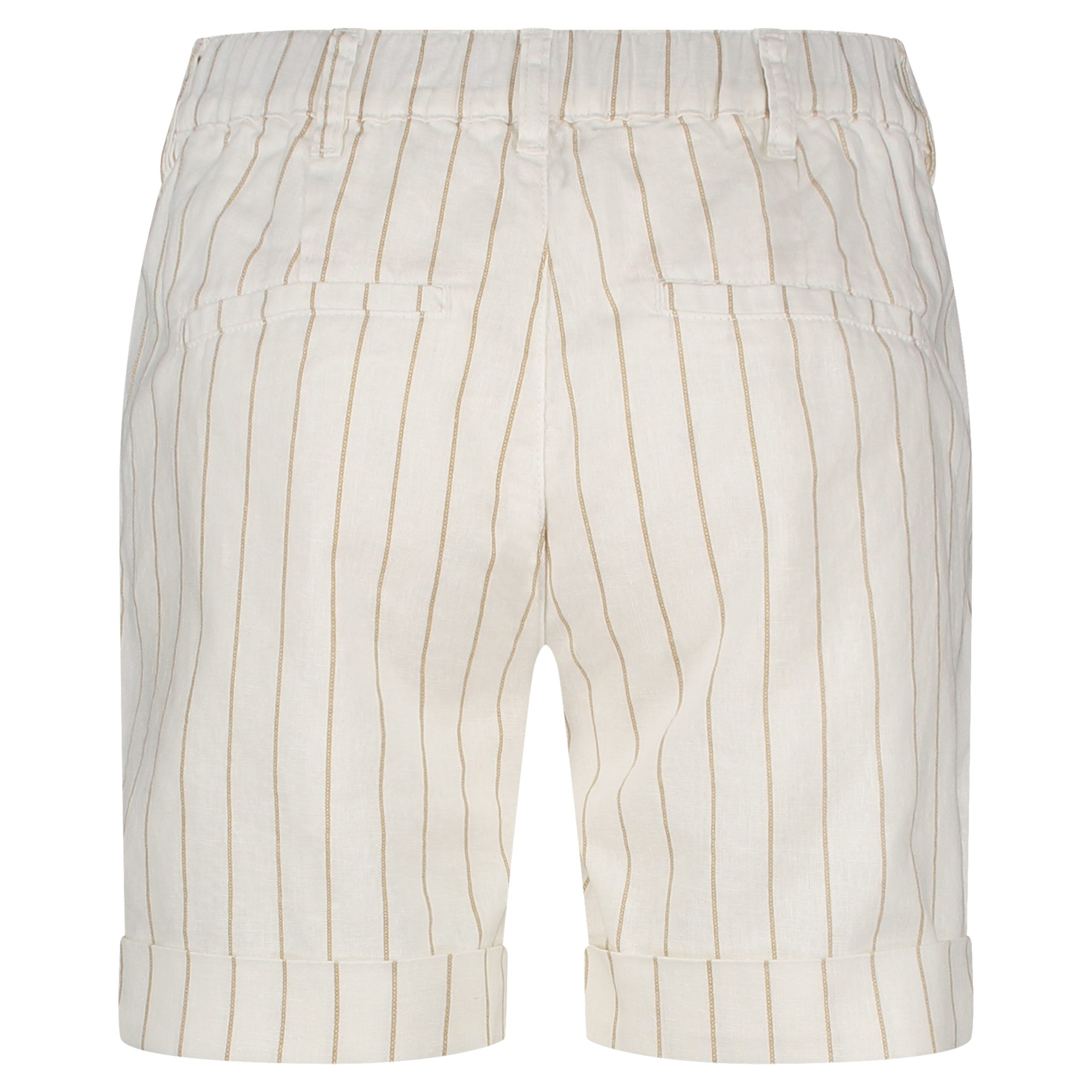 Red Button Cleo Short Cotton Linen Stripe dark sand