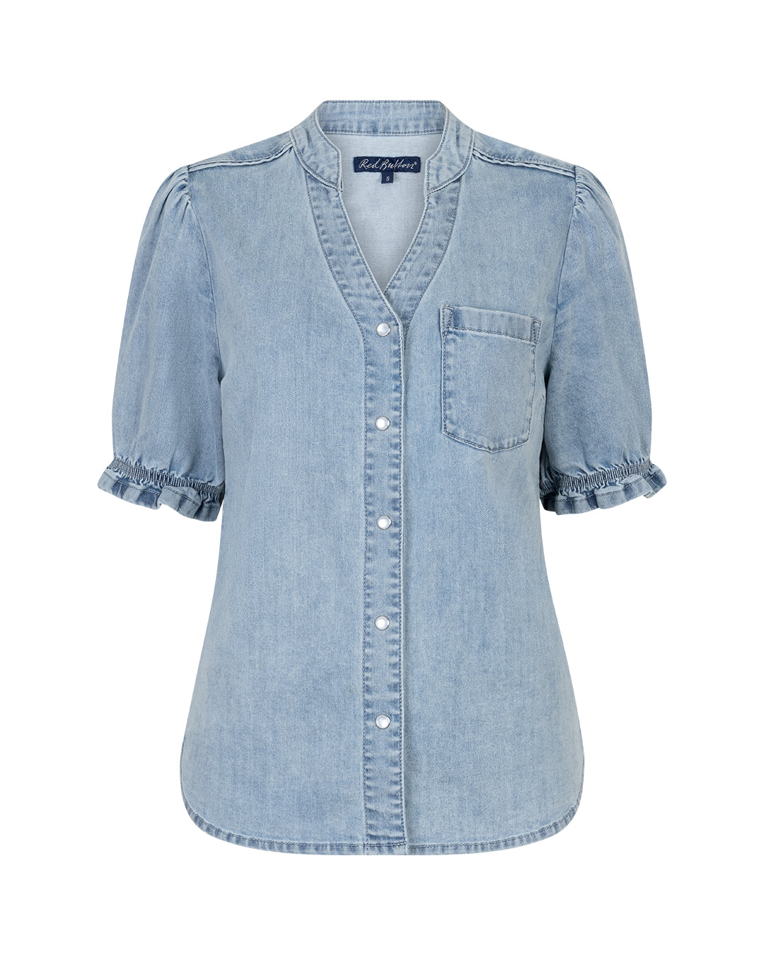 Red Button Victoria Blouse Denim whitebleach