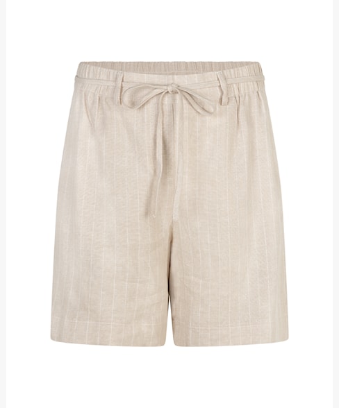 Red Button Cami Short Linen/Visco Pinstripe pebble
