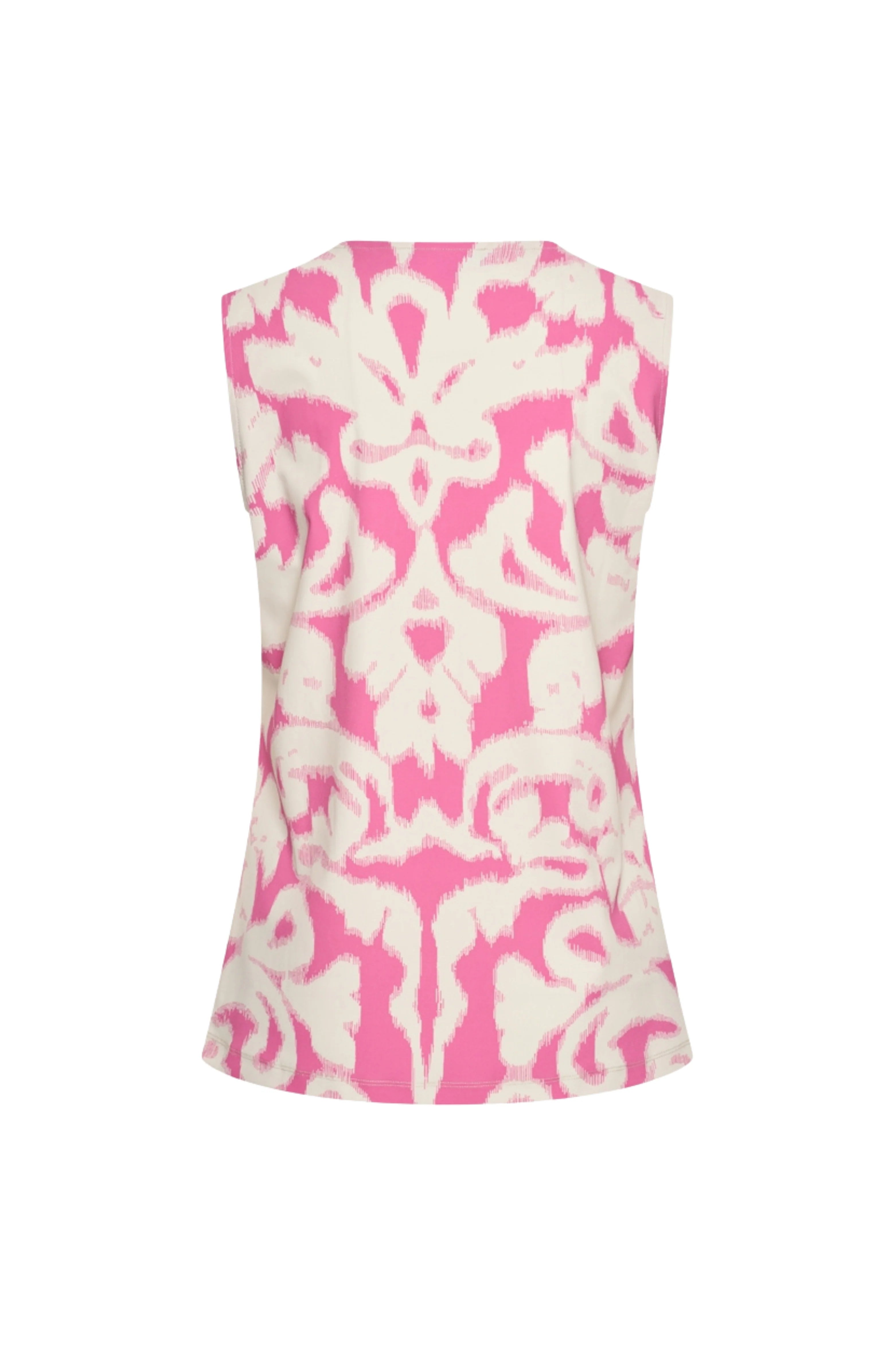 Mi Piace Travelstof Mouwloze Top 202425 ikat ornaments print rose