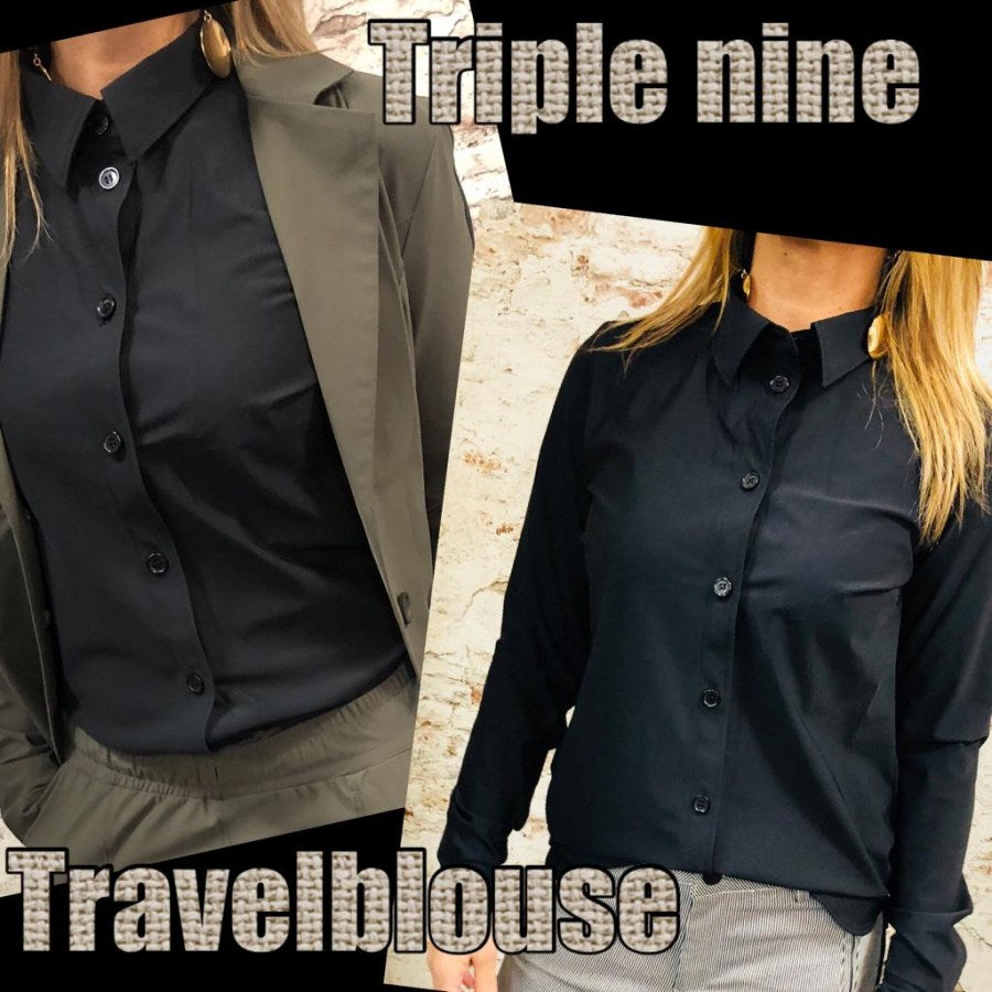 Triple Nine Travelblouse exclusief zwart of marine blauw