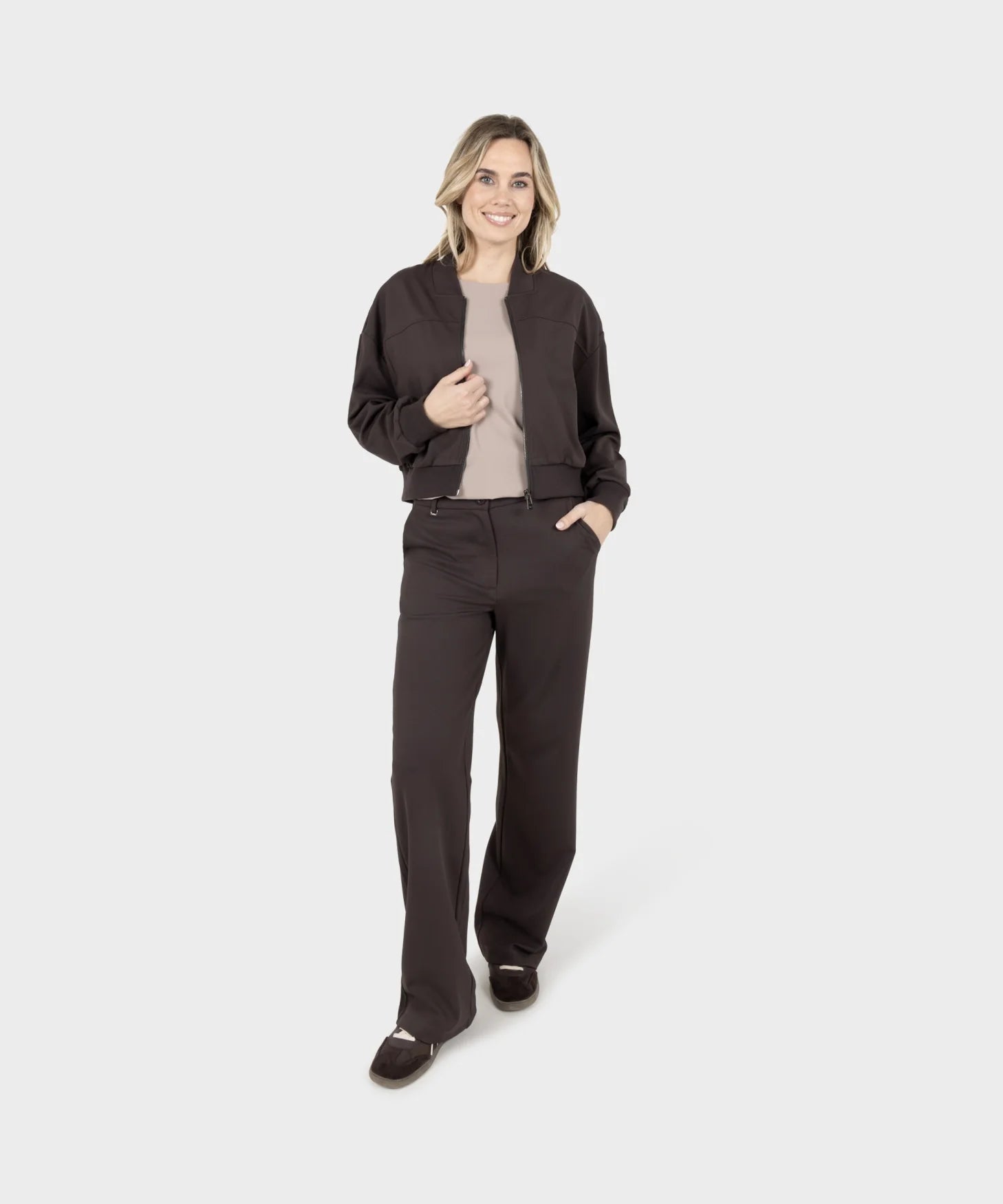 Zoso Xandra Travelstof Broek espresso
