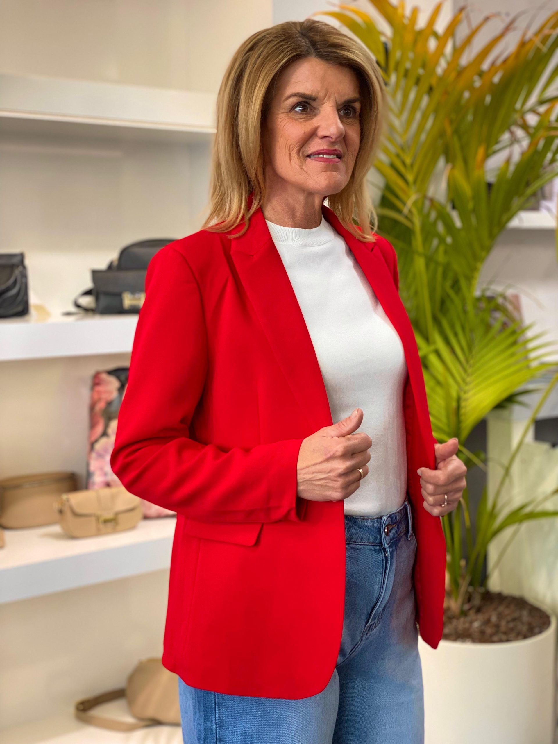 Fashion Halflange Blazer red 0399 rood