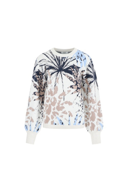 C&S Keira Knit Pullover trui wool white / color mix