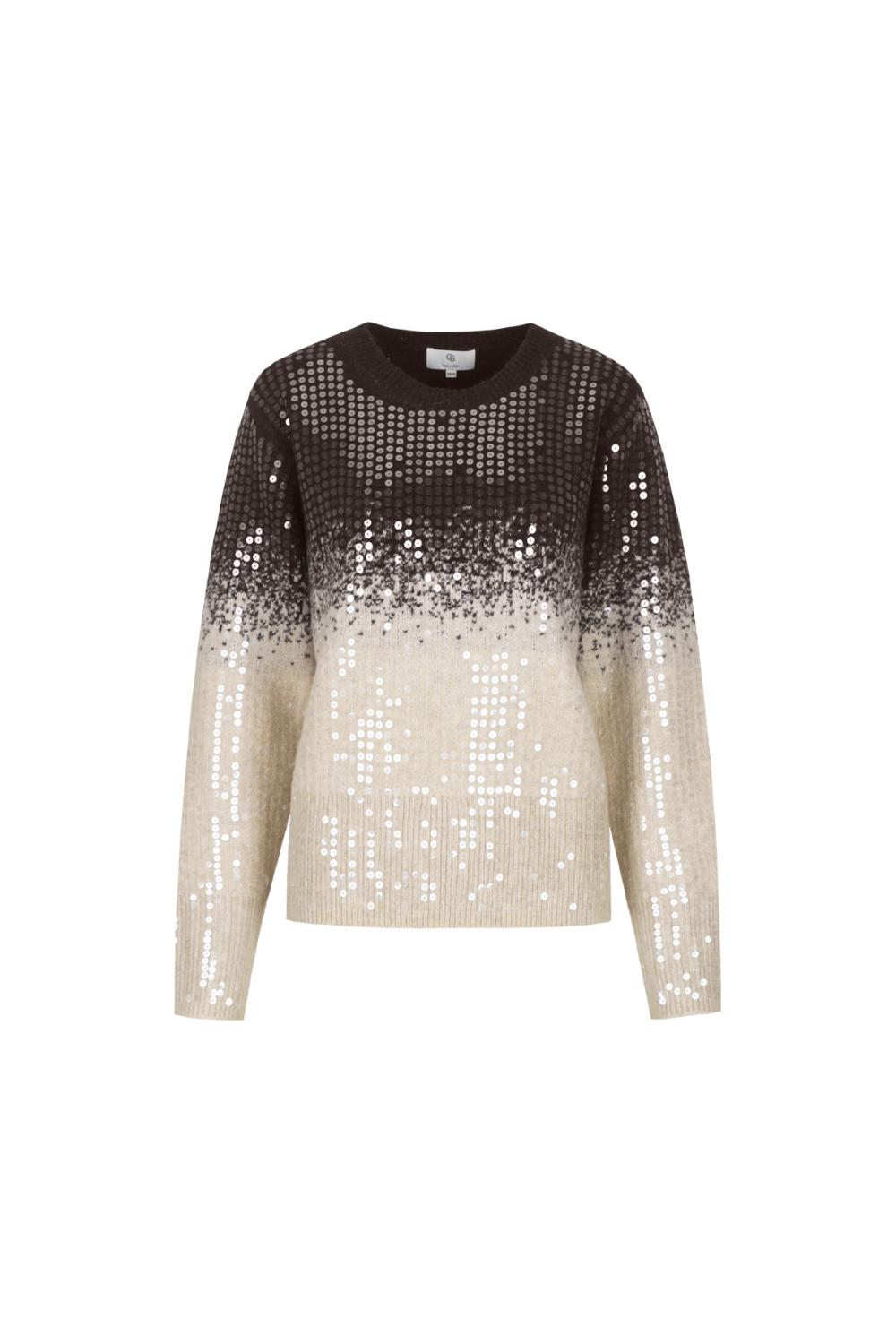 C&S Krissy knit pullover Dark Chocolate/Sand