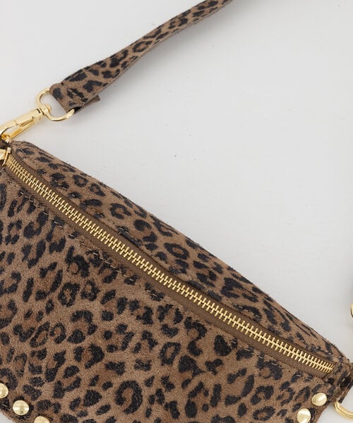 Debby Tas Leer Studs Leopard/Goud T288