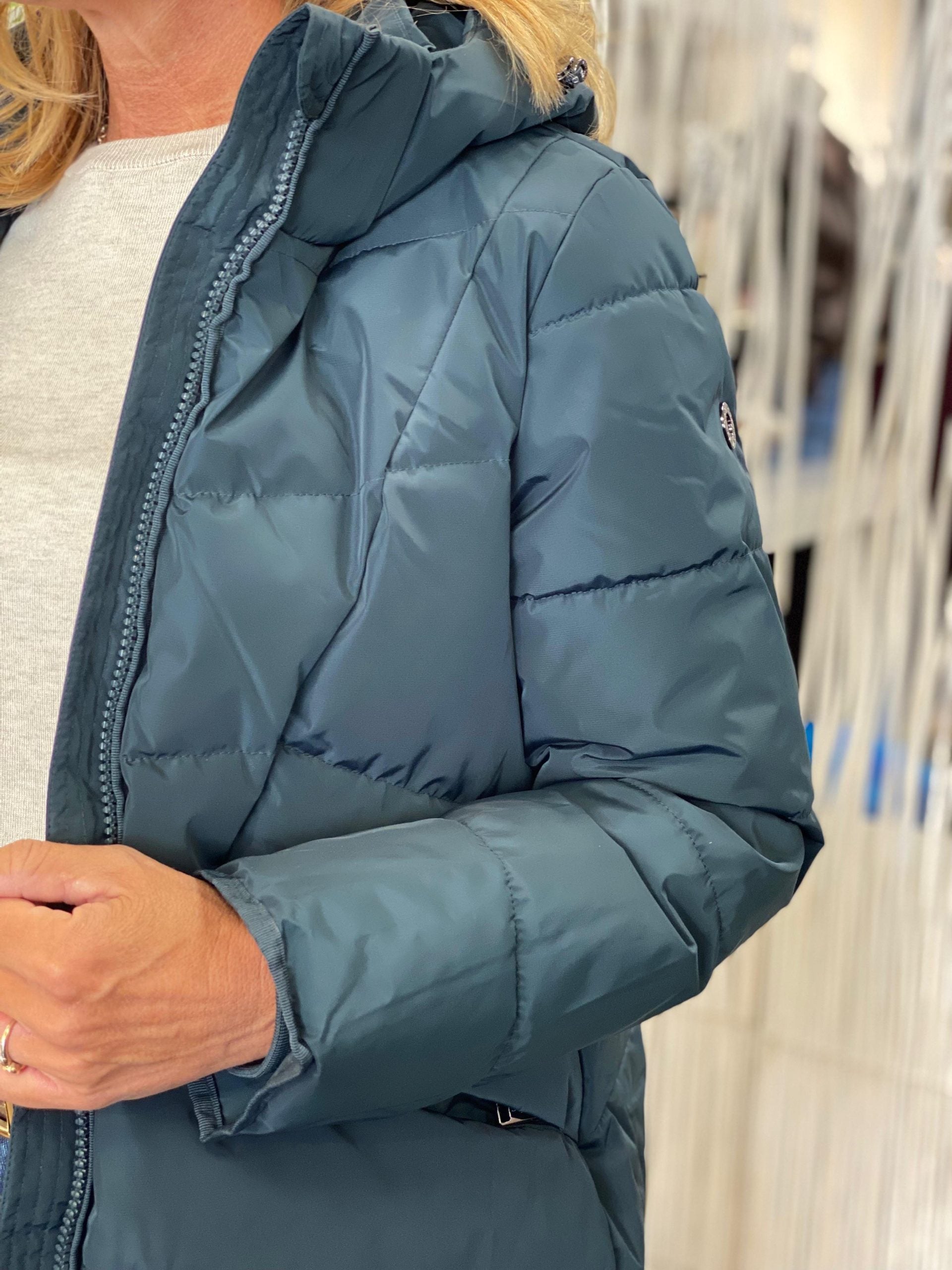 Covered Halflange Winterjas Adele 2 dark petrol