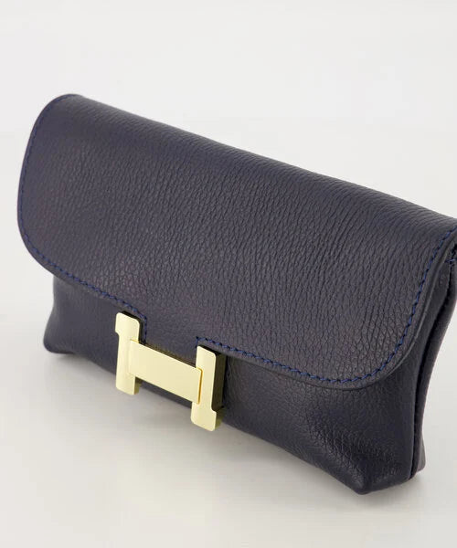 Hilary Clutch Tas Classic Grain Dark Blue T224