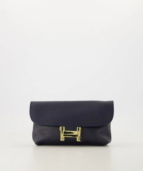 Hilary Clutch Tas Classic Grain Dark Blue T224
