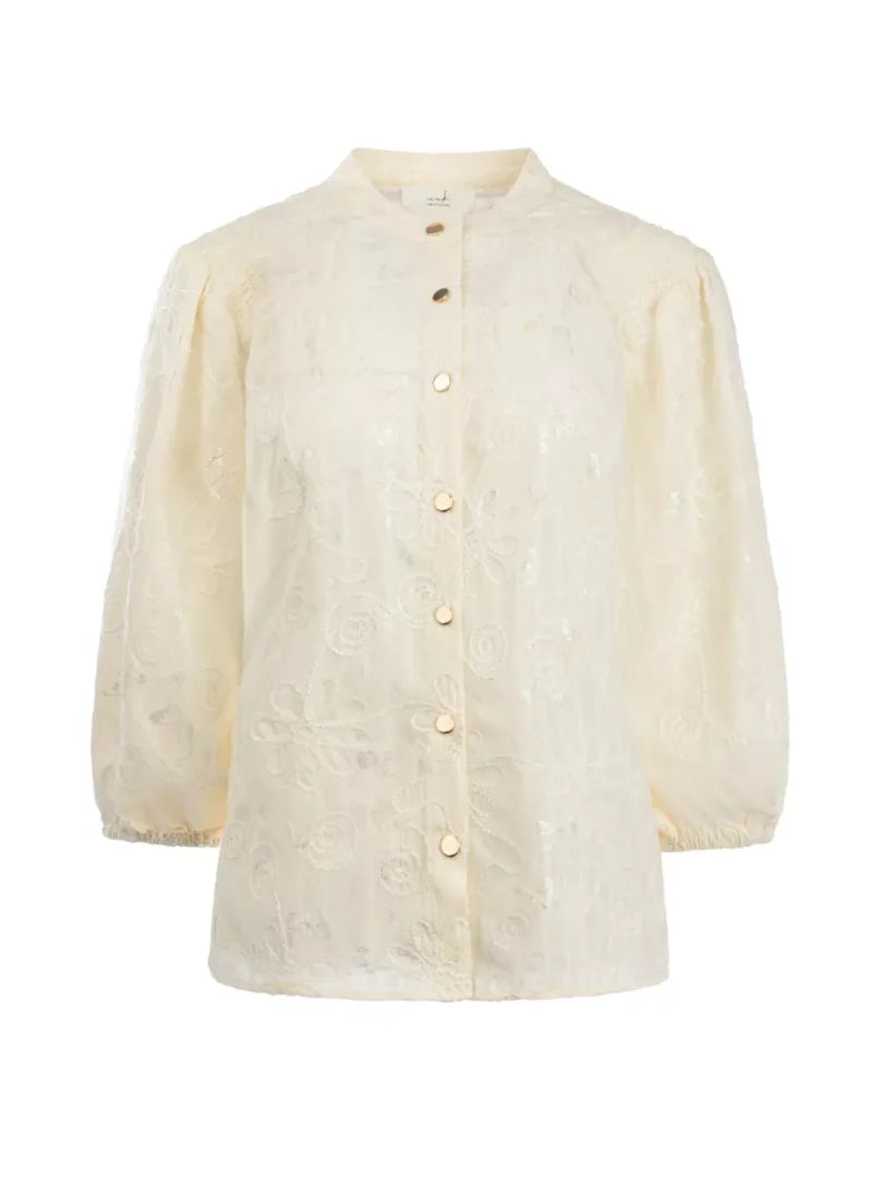 ICNK Amsterdam Job Blouse Cordella Butterfly Print offwhite