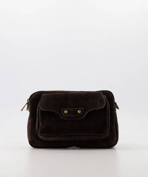 Jessa Crossbodytas Suede Dark Brown T327