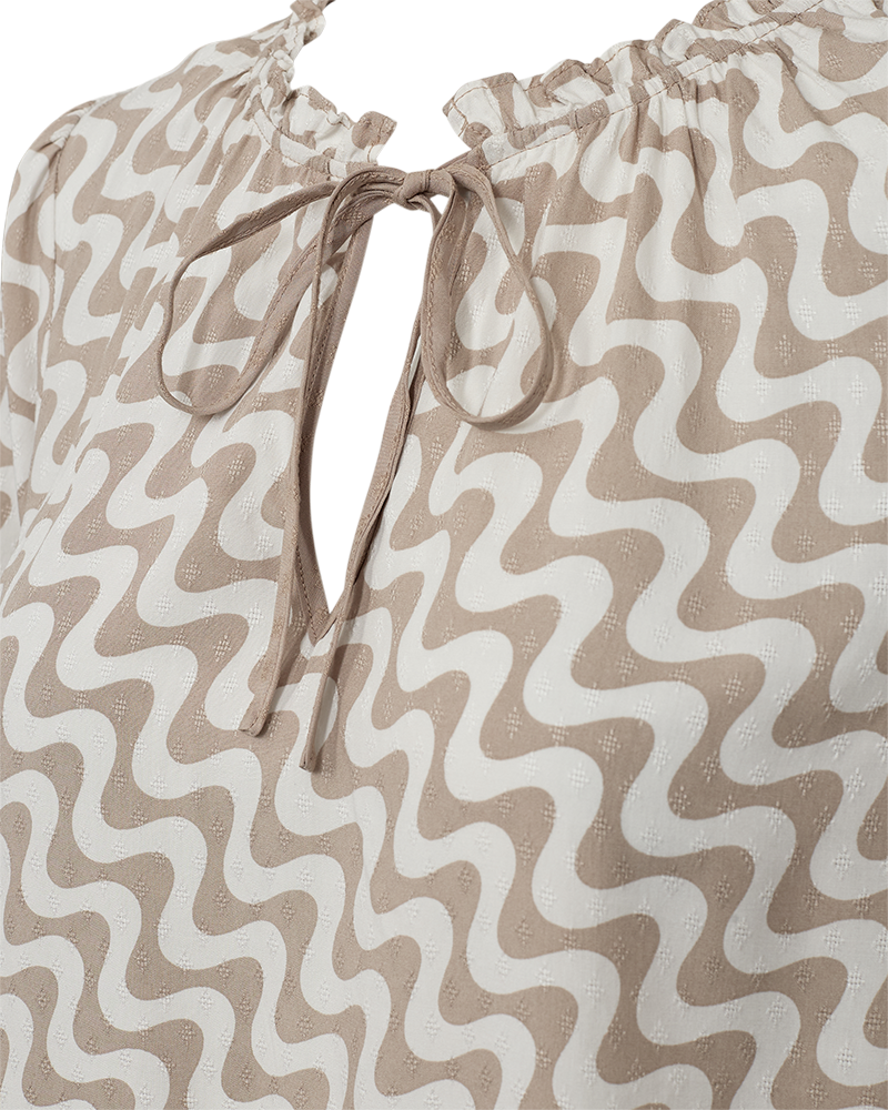 Freequent Adney Blouse star offwhite w. simply taupe