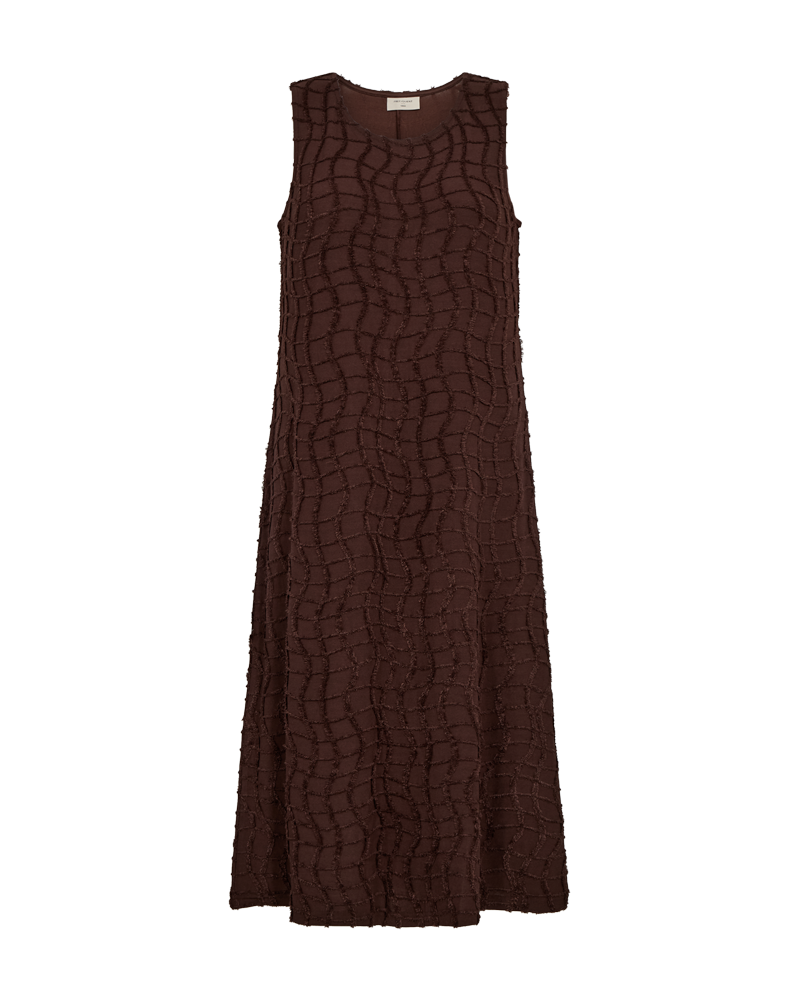 Freequent Alfi Mouwloze Jurk coffee bean