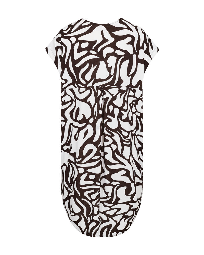 Freequent Floi Jurk coffee bean w. brilliant white