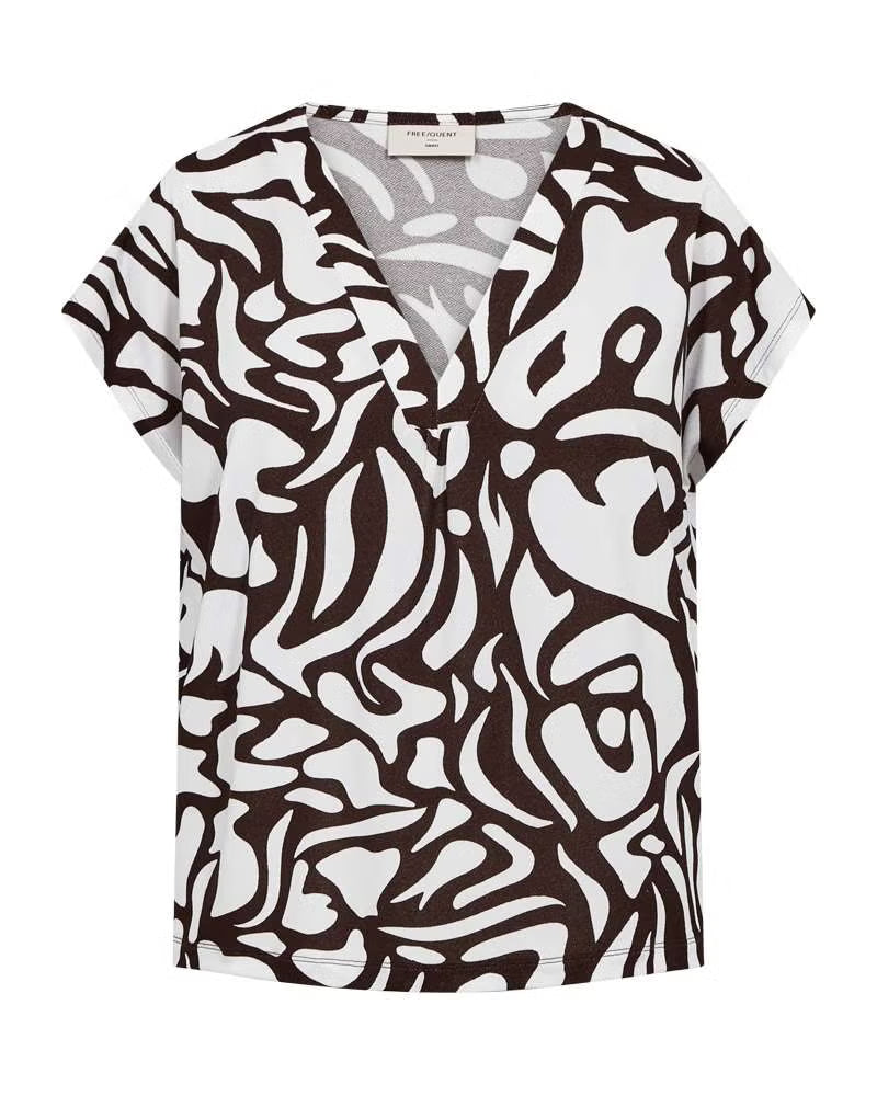 Freequent Floi Tee coffee bean w. brilliant white