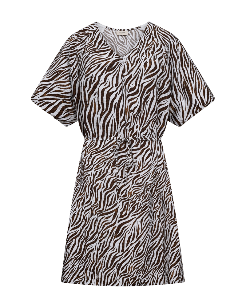 Freequent Mele Jurk brilliant white w. coffee bean
