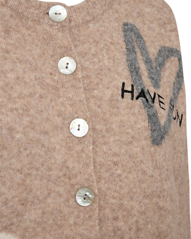 Freequent Nomas Cardigan Silver Mink Mel w Moonbeam