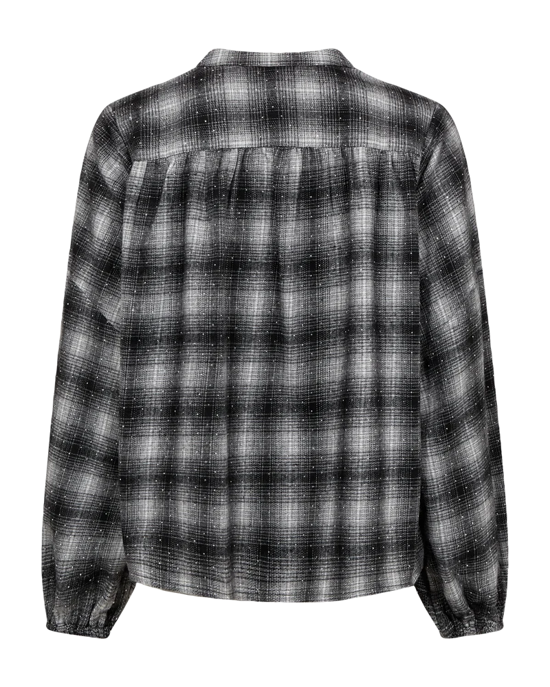Freequent Rhinestone Blouse Black with Star off-white