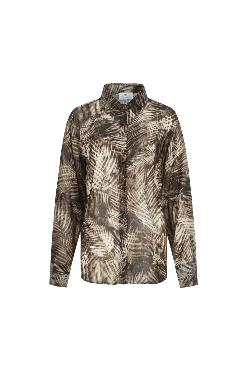 C&S Leila blouse Dark Chocolate/Color mix