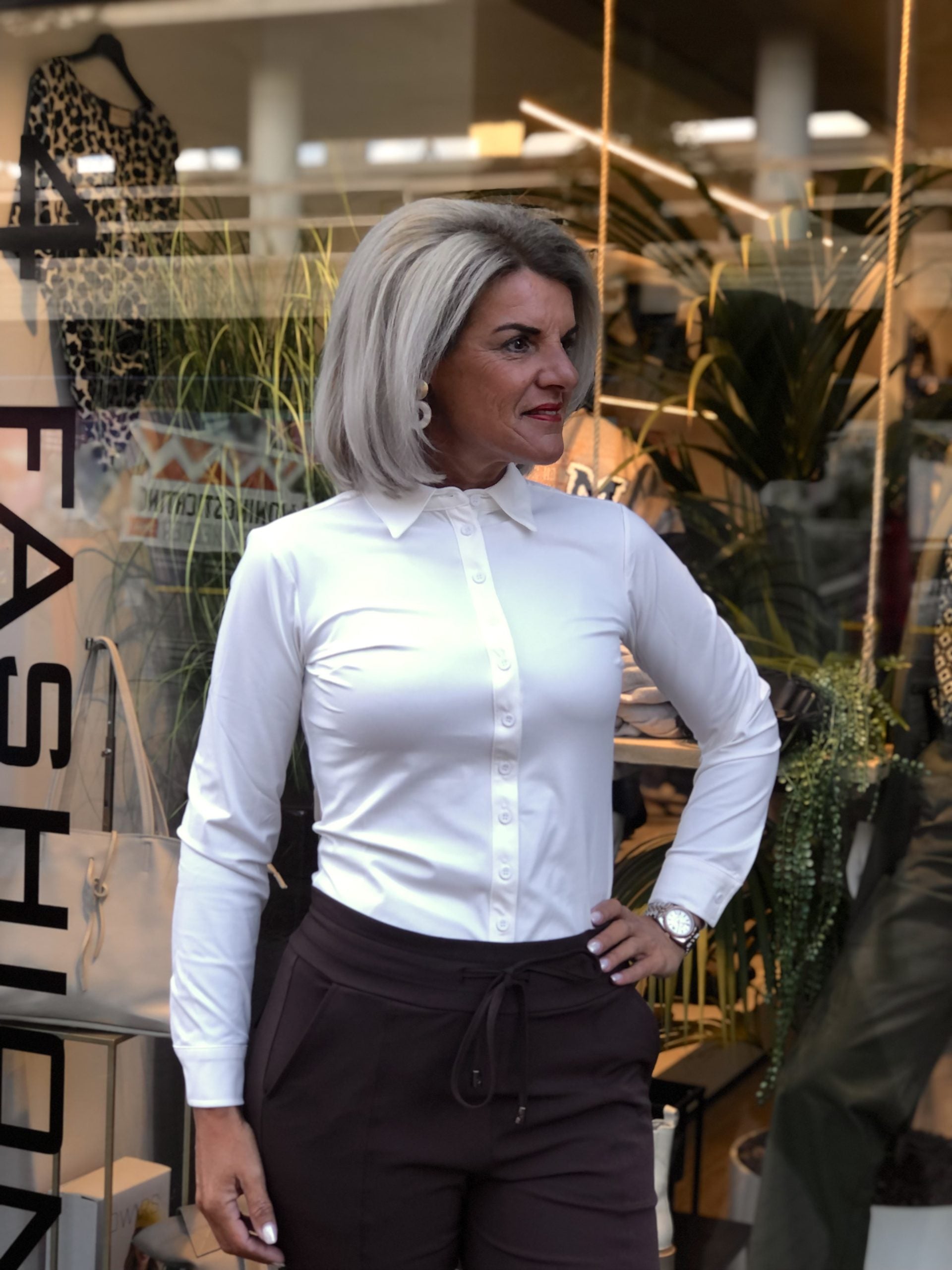 Mi Piace Travelstof blouse offwhite 60840