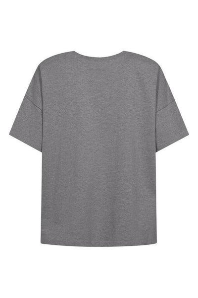 Freequent Carol Tee med. grey melange w. port royale burgundy