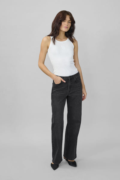 My Essential Wardrobe Louis 139 High Wide Broek L34 black retro wash