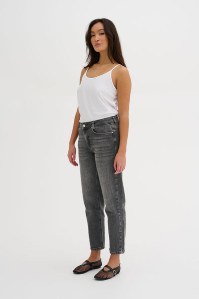 My Essential jeans Wardrobe Mommy 139 High Tapered Broek L28 dark grey retro wash