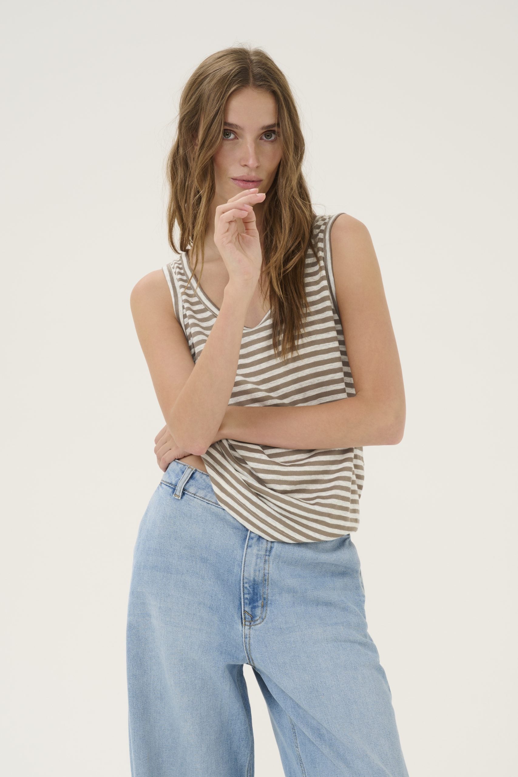 My Essential Wardrobe LisaMW Stripe Top major brown striped