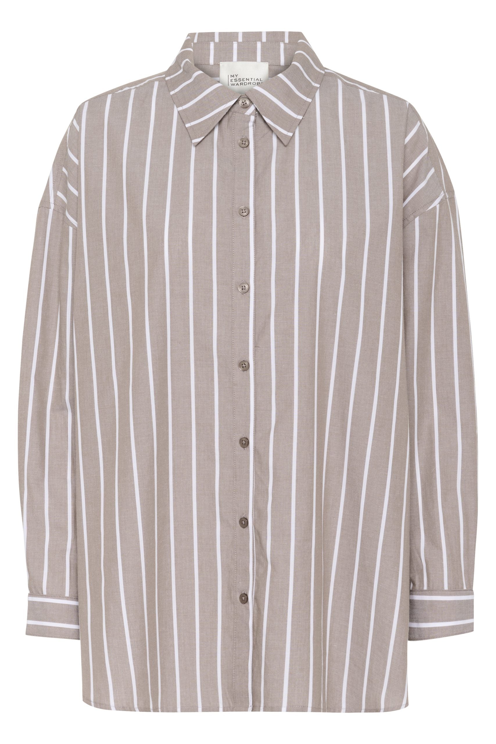 My Essential Wardrobe KionaMW Boxy Shirt walnut striped