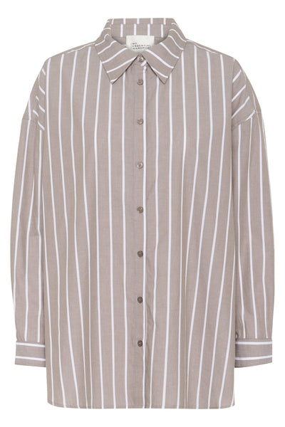 My Essential Wardrobe KionaMW Boxy Shirt walnut striped