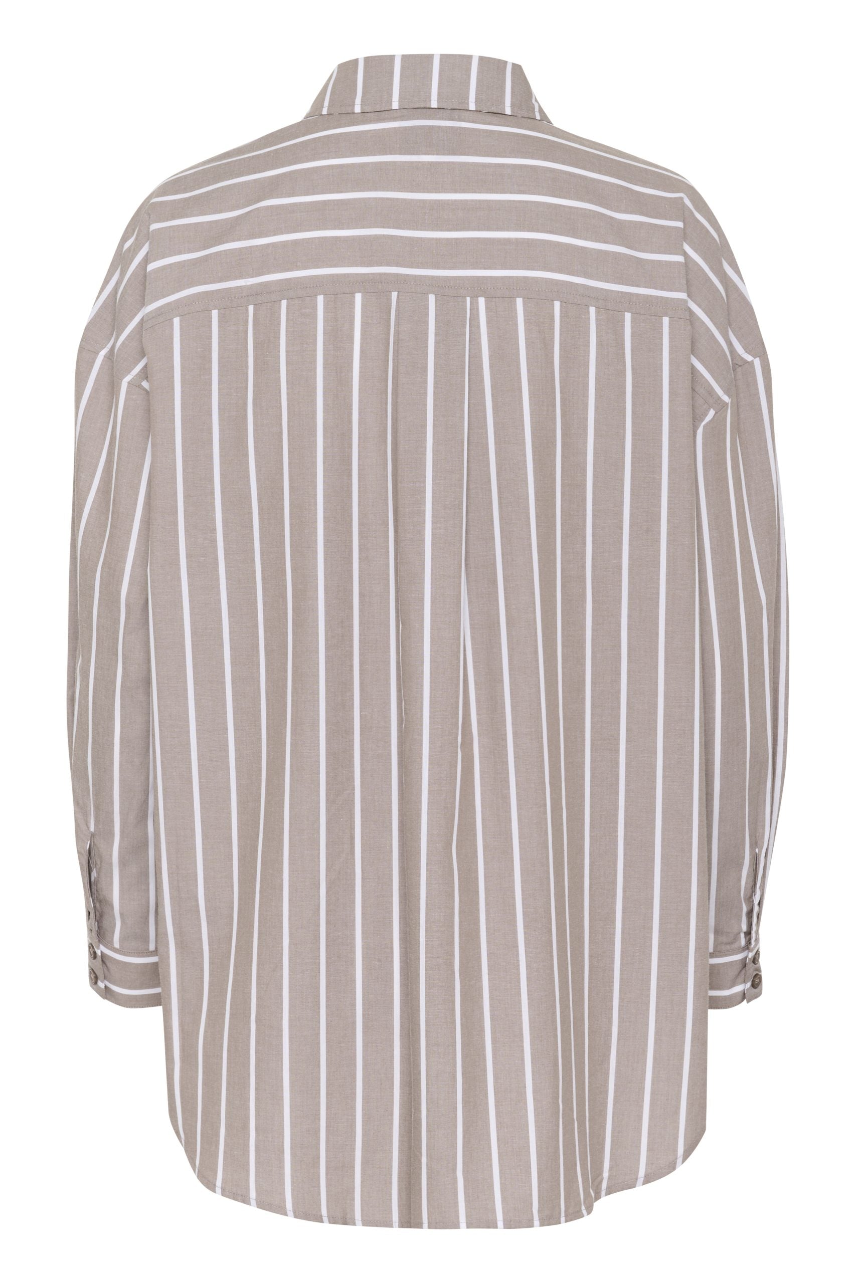 My Essential Wardrobe KionaMW Boxy Shirt walnut striped