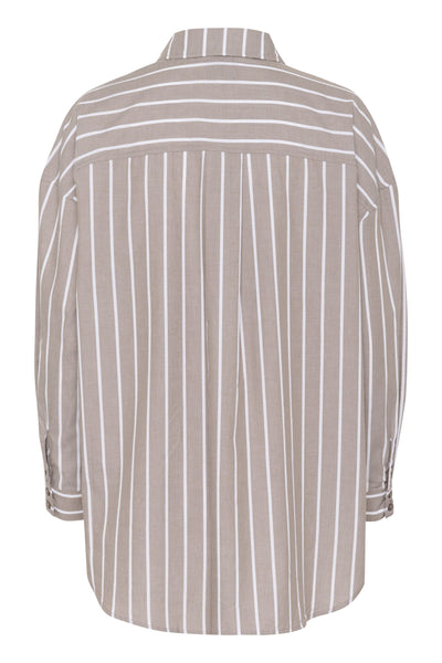 My Essential Wardrobe KionaMW Boxy Shirt walnut striped