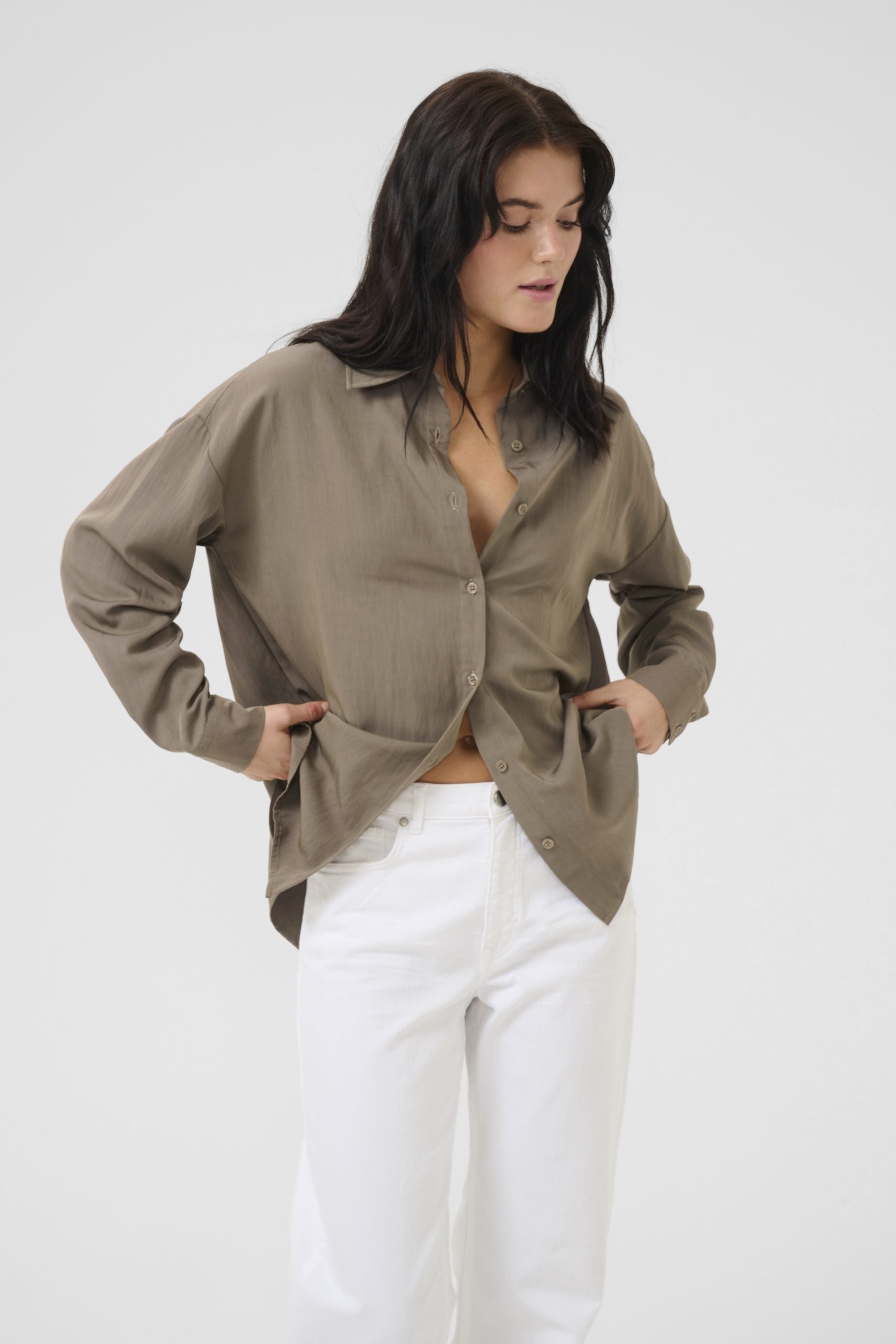 My Essential Wardrobe GildaMW Boxy Shirt walnut