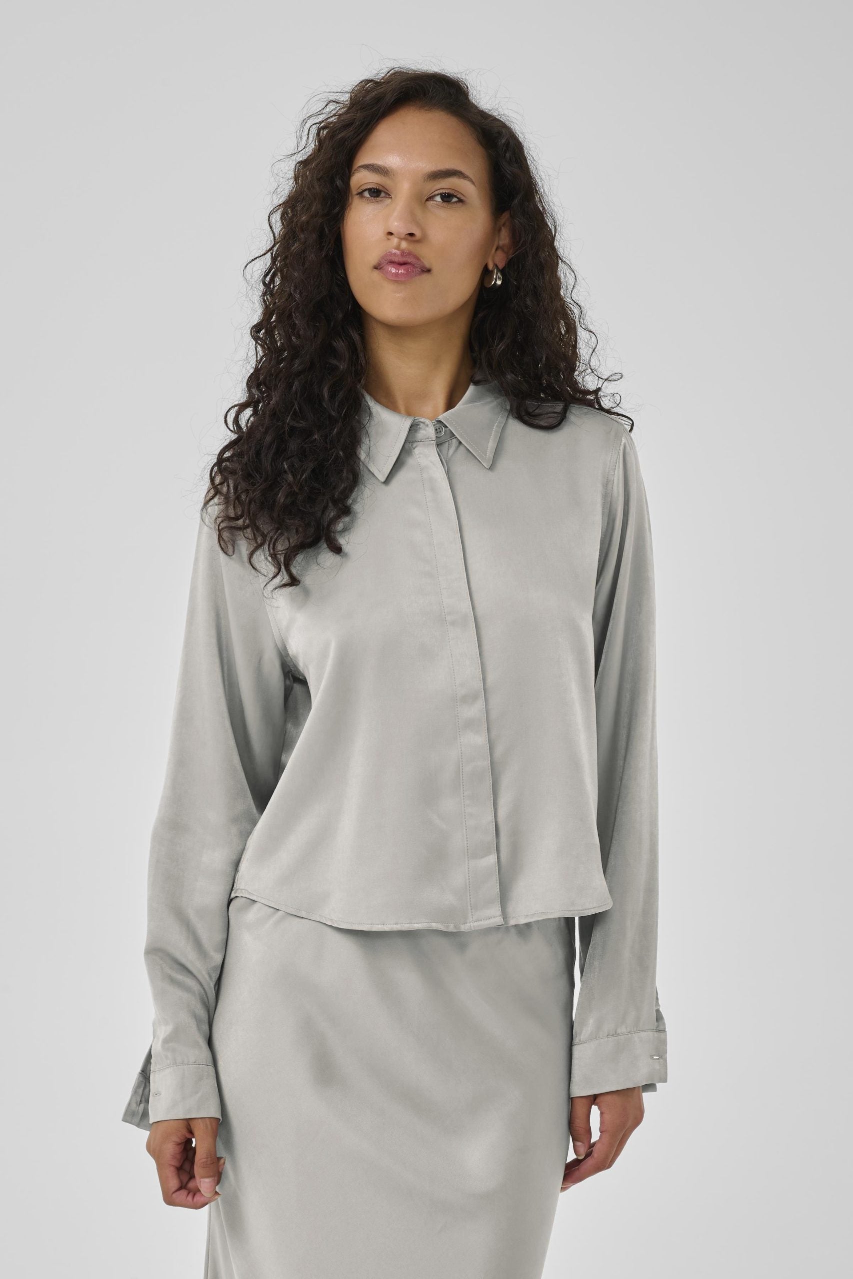 My Essential Wardrobe EstelleMW Short Shirt Blouse moon mist