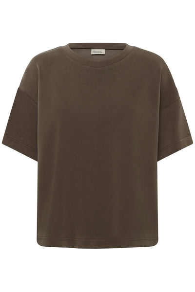 My Essential Wardrobe HelleMW EMB Boxy Tee major brown