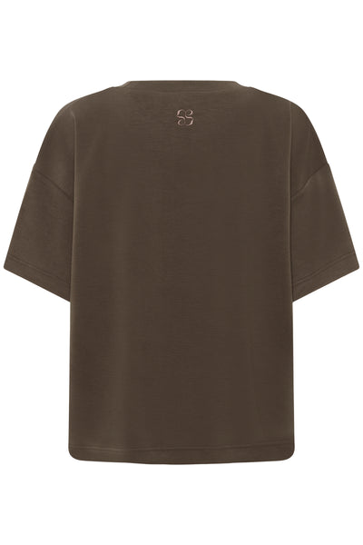 My Essential Wardrobe HelleMW EMB Boxy Tee major brown